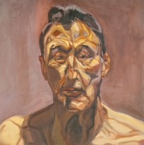 "Mastercopy of Lucian Freud's Self-Portrait," oil on canvas, 19-7/8"x20"