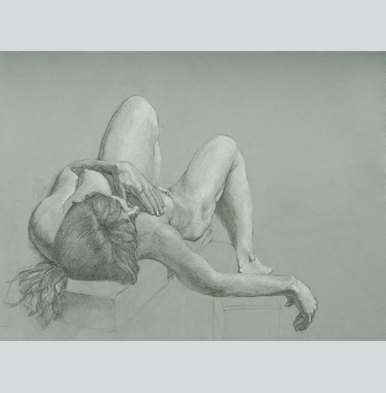 After the Seizure, life drawing by Megan Kennedy